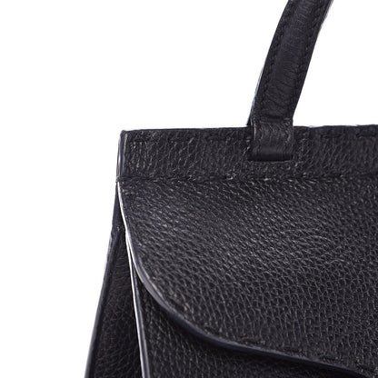 Gucci Calfskin Mini GG Marmont Top Handle Bag Black 11 of 13