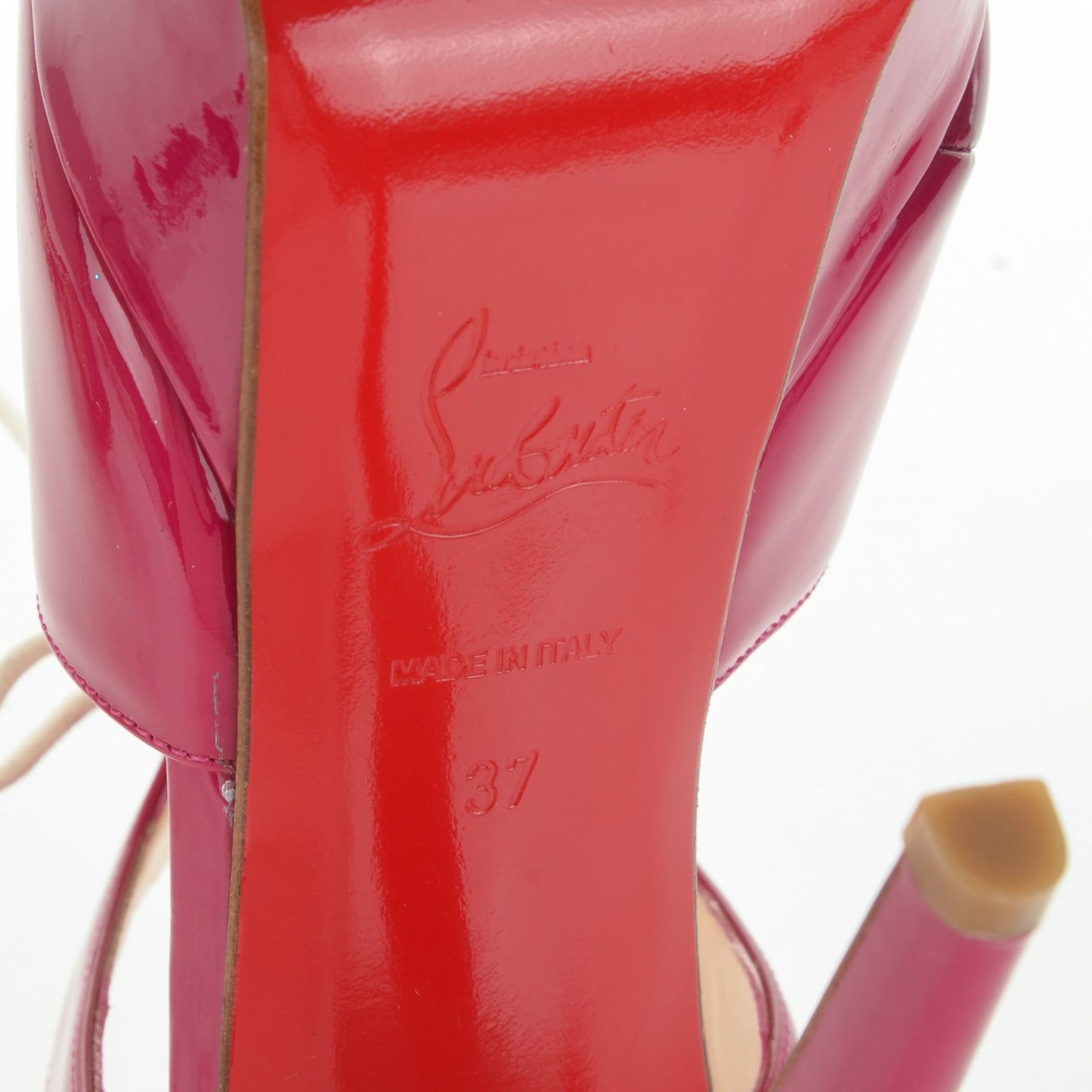 Patent Lace Up Lassagi 140 Platform Pump 37 Framboise