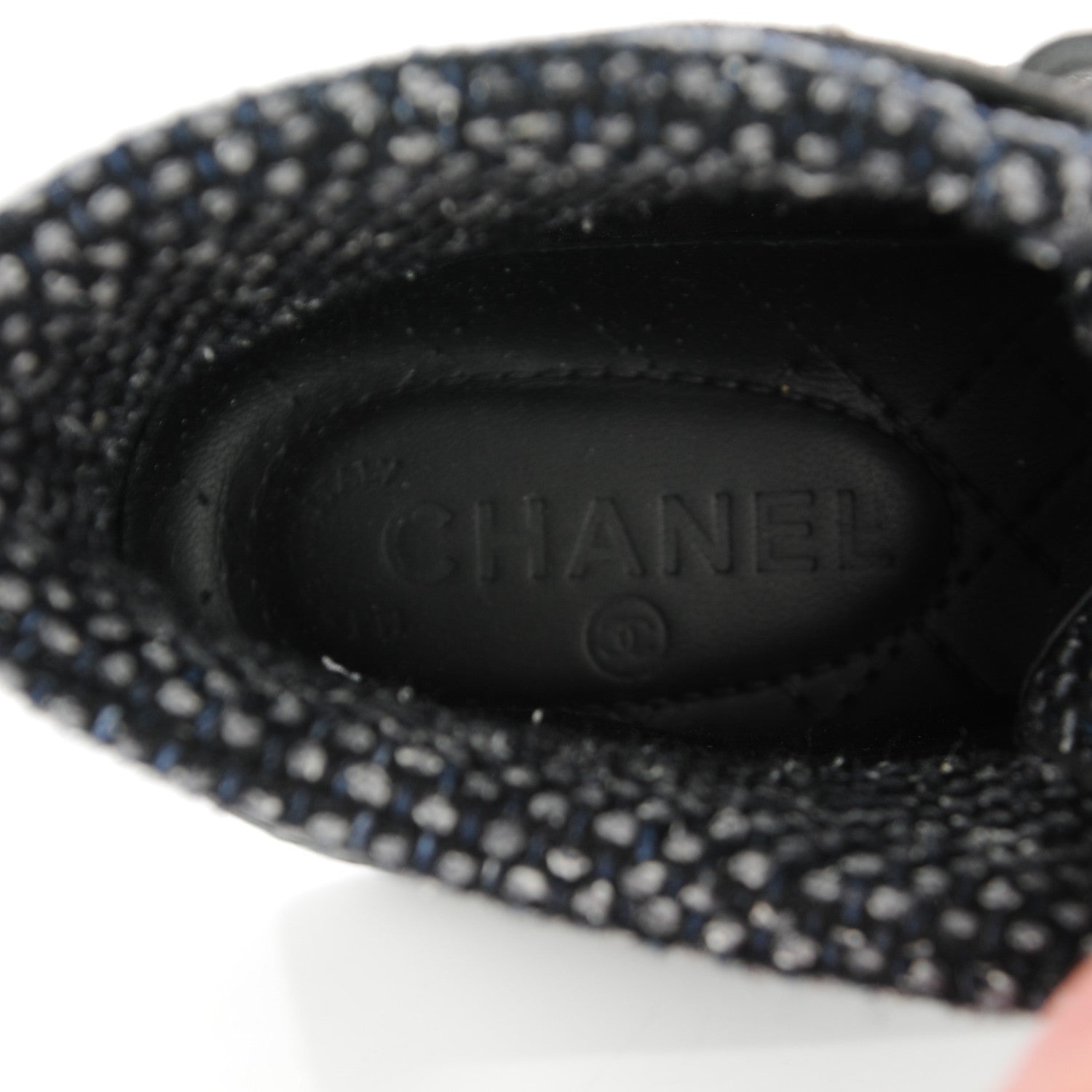 Chanel Suede Tweed High Top Sneakers 39.5 Dark Grey 7 of 8