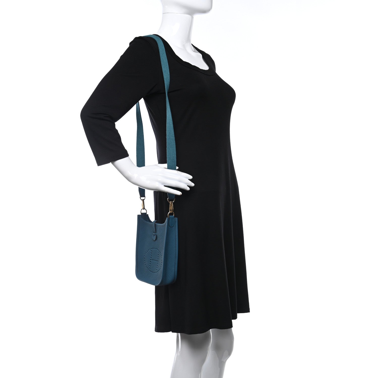 Hermes Taurillon Clemence Evelyne TPM Vert Bosphore 2 of 10