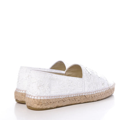 Chanel Patent Sequin CC Espadrilles 42 White 4 of 10