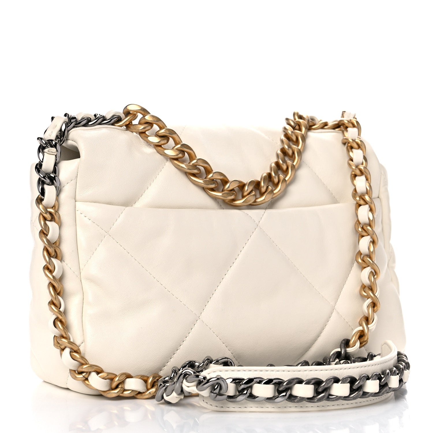 Chanel Lambskin Quilted Medium Chanel 19 Flap White 3 of 10