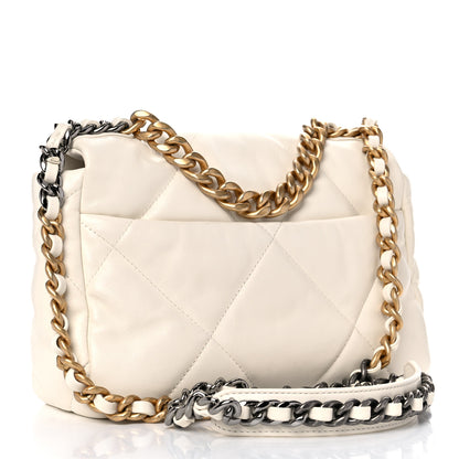 Chanel Lambskin Quilted Medium Chanel 19 Flap White 3 of 10