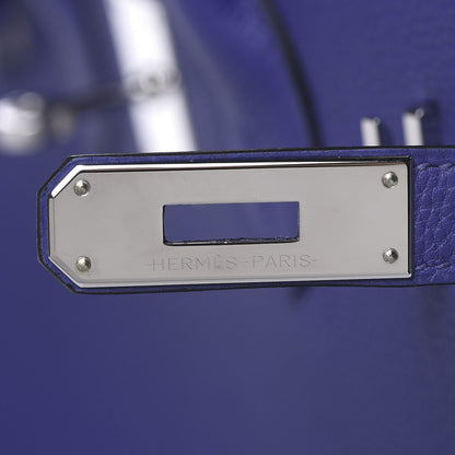 Hermes Togo Bi Color Horseshoe Birkin 35 Bleu Electrique Vert Vertigo 7 of 12