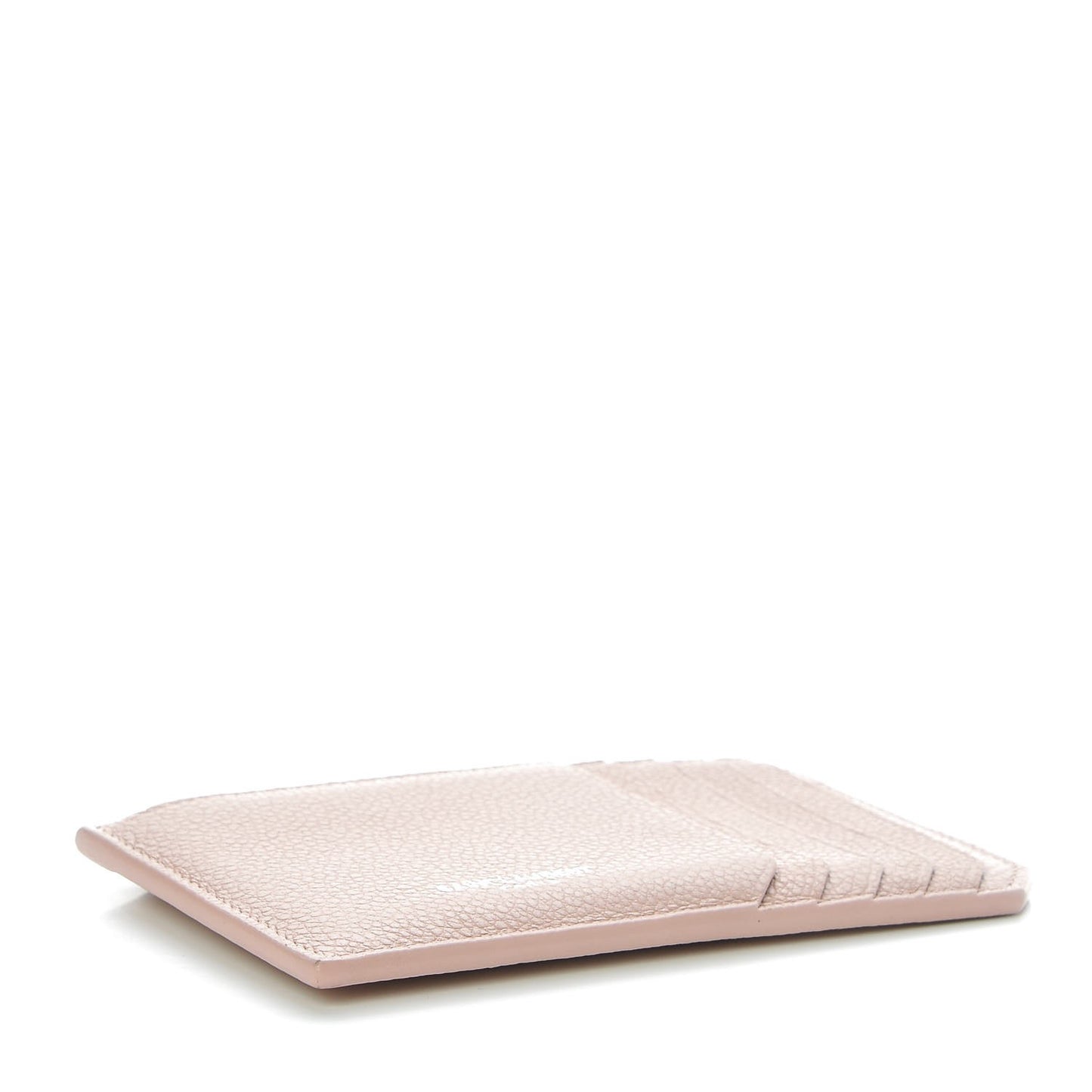 Grained Calfskin 5 Fragments Zip Pouch Card Holder Pale Pink