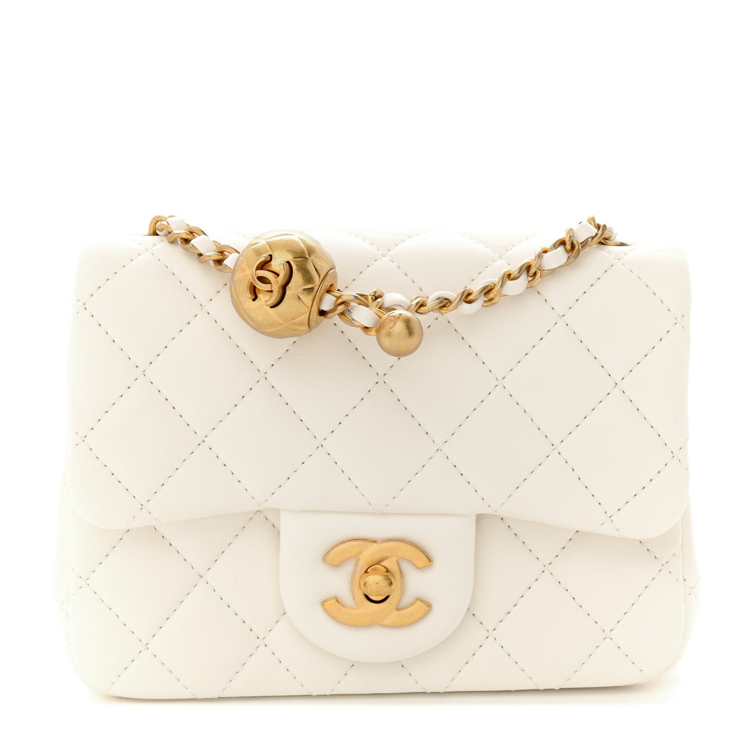 Chanel Lambskin Quilted Mini Pearl Crush Flap White 1 of 11