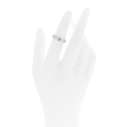 Cartier 18K White Gold Diamond 4mm LOVE Wedding Paved Band Ring 48 4.5 2 of 4