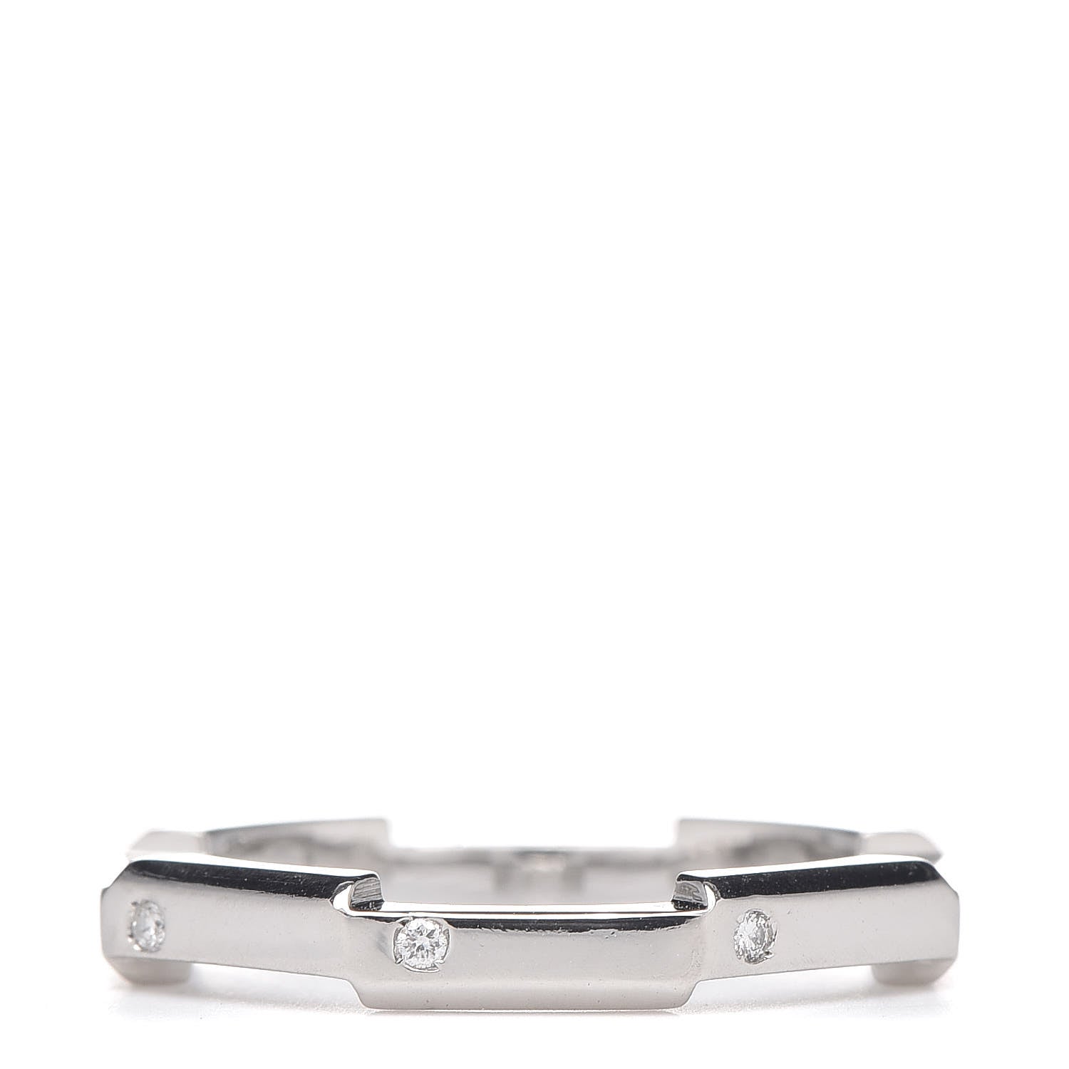 Gucci Platinum Diamond Link To Love Band Ring 50 5.25 3 of 5