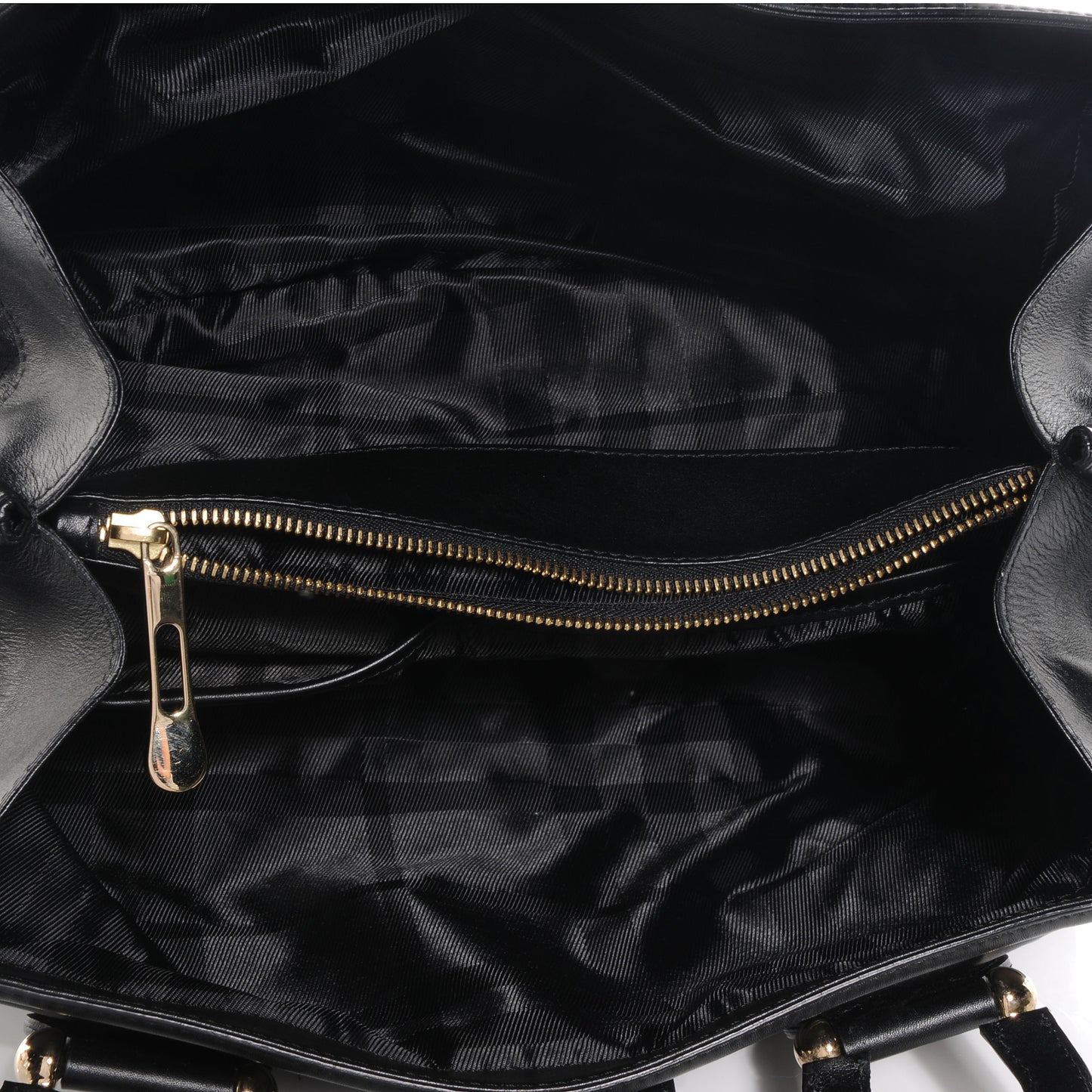 Leather Quilted Satchel Black