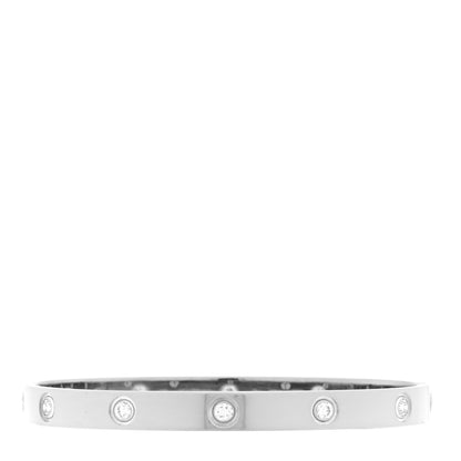Cartier 18K White Gold 10 Diamond LOVE Bracelet 18 3 of 6