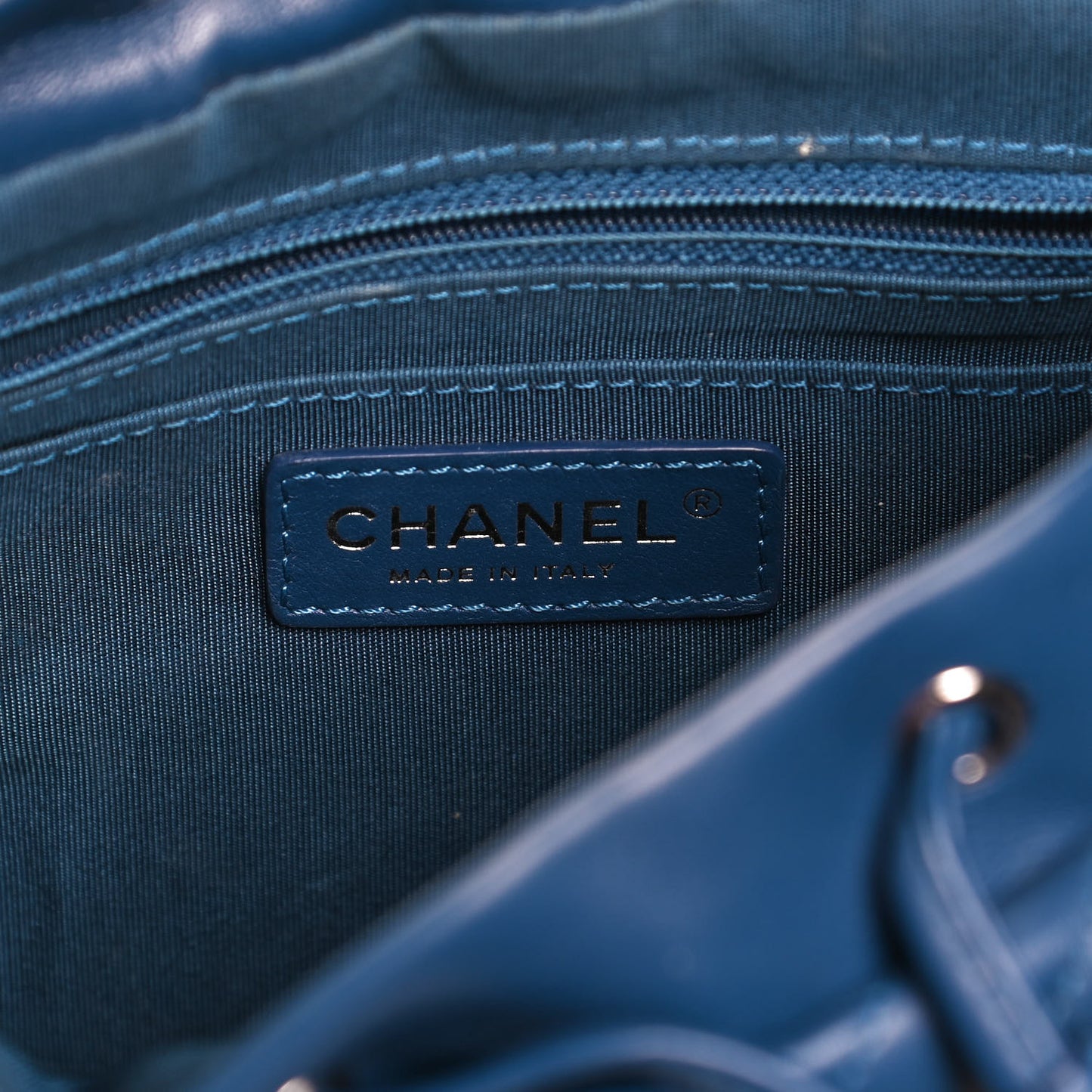 Lambskin Chevron Quilted Small Urban Spirit Backpack Blue