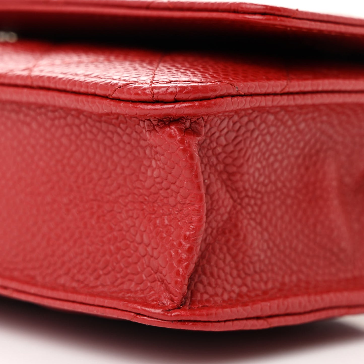 Caviar Quilted Wallet On Chain WOC Red