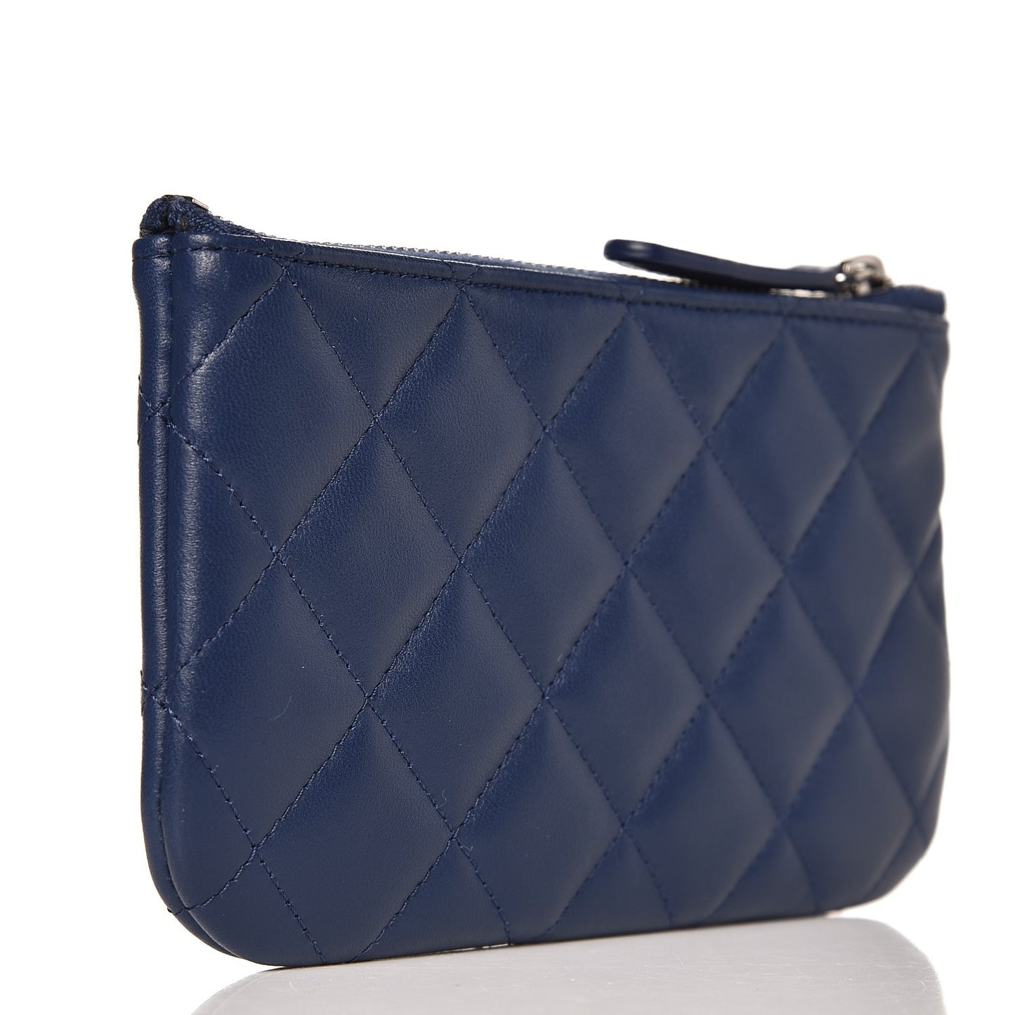 Lambskin Quilted Coin Purse Case Blue