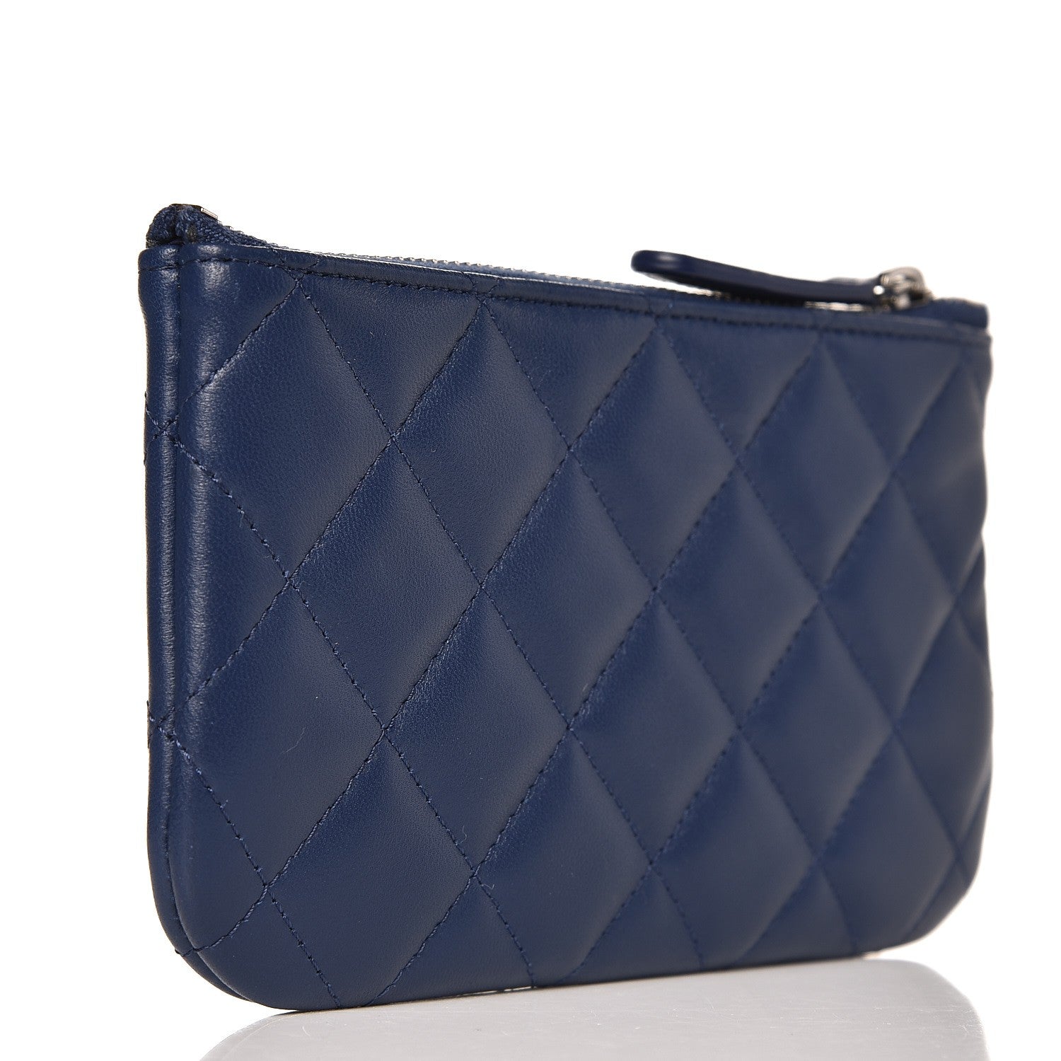 Chanel Lambskin Quilted Coin Purse Case Blue 3 of 8