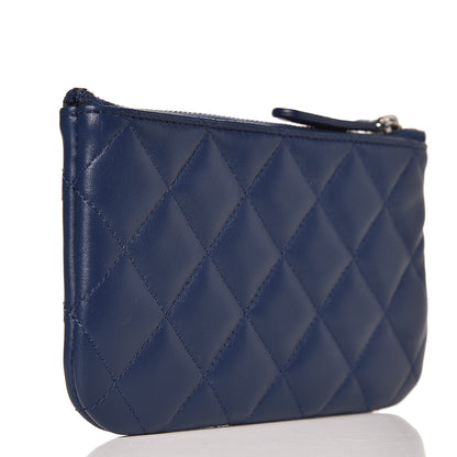 Chanel Lambskin Quilted Coin Purse Case Blue 3 of 8
