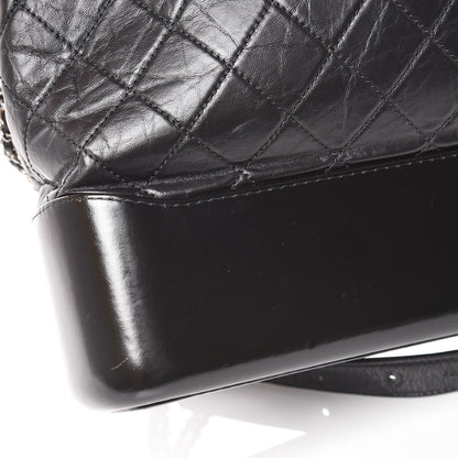 Chanel Aged Calfskin Quilted Large Gabrielle Hobo Black 18 of 18