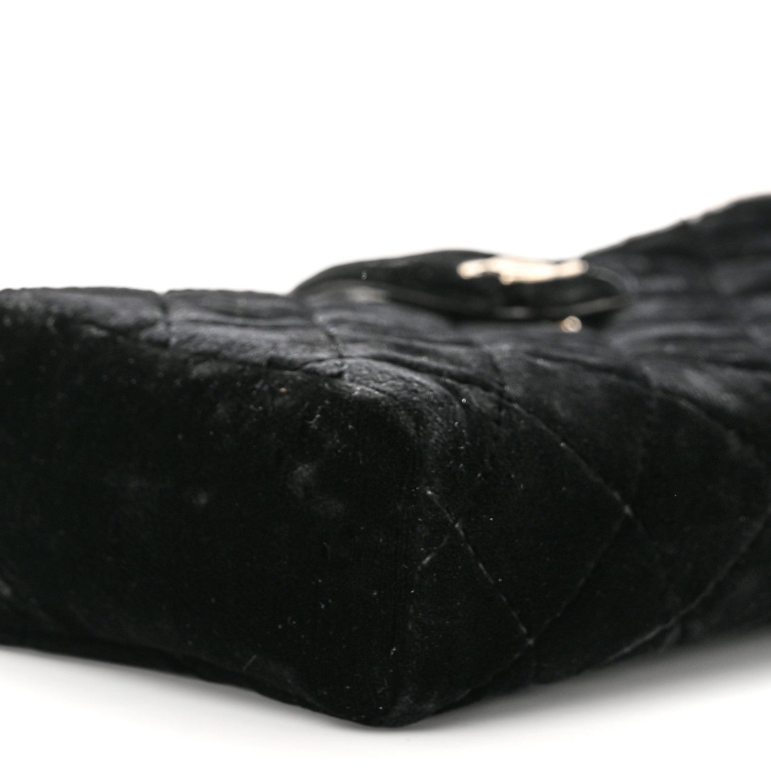 Chanel Velvet Quilted Small Clutch With Chain Black 10 of 12