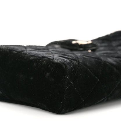Chanel Velvet Quilted Small Clutch With Chain Black 10 of 12