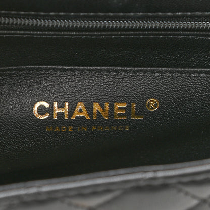 Chanel Lambskin Quilted Mini Top Handle Rectangular Flap Black 6 of 11