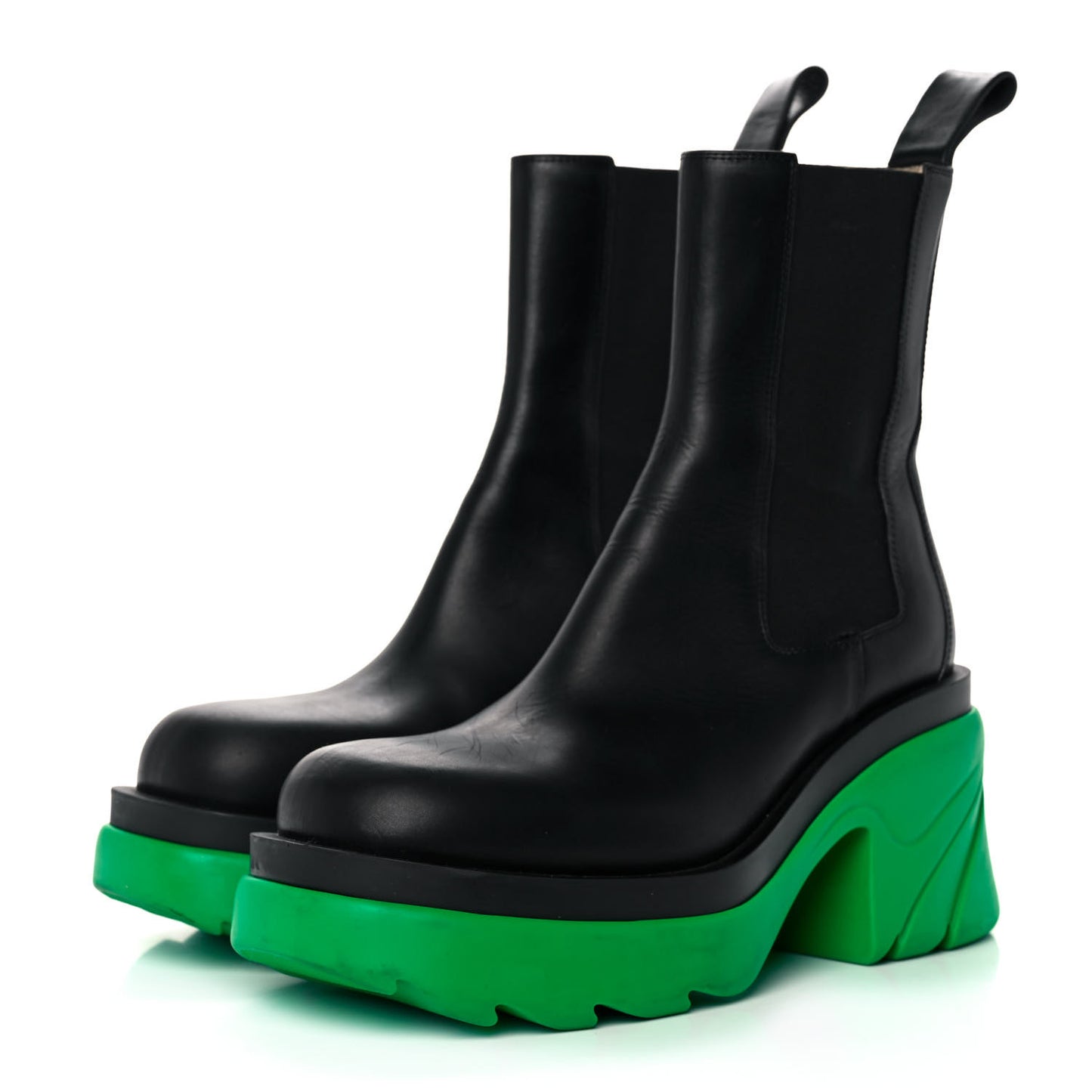 Calfskin The Flash Chelsea Boots 39 Black Grass