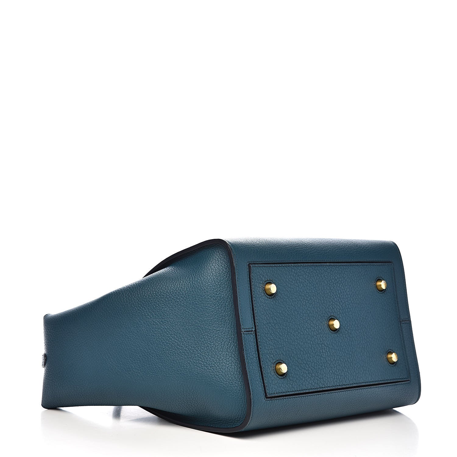 Celine Crisped Calfskin Small Tie Knot Tote Metallic Blue 5 of 10