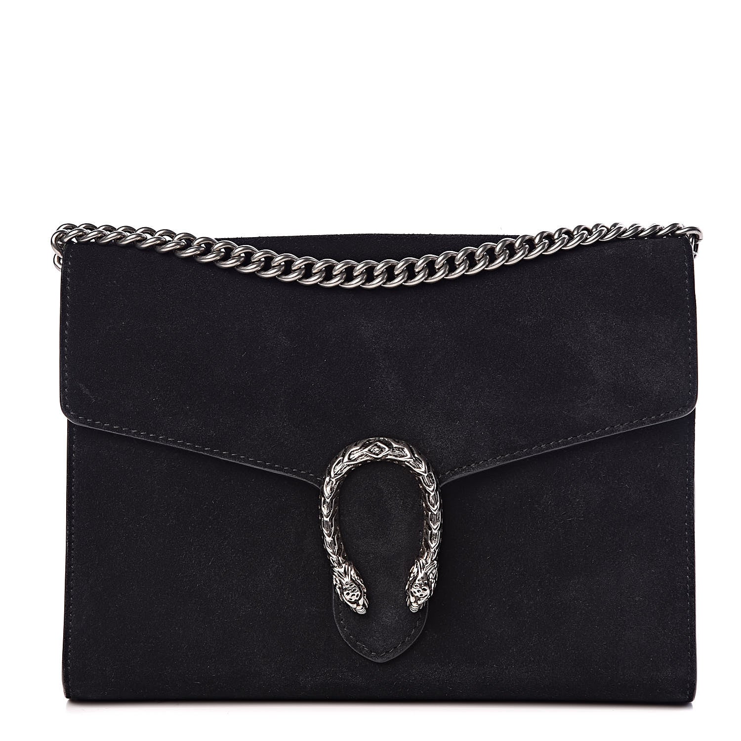 Gucci Suede Mini Dionysus Chain Wallet Black 1 of 14