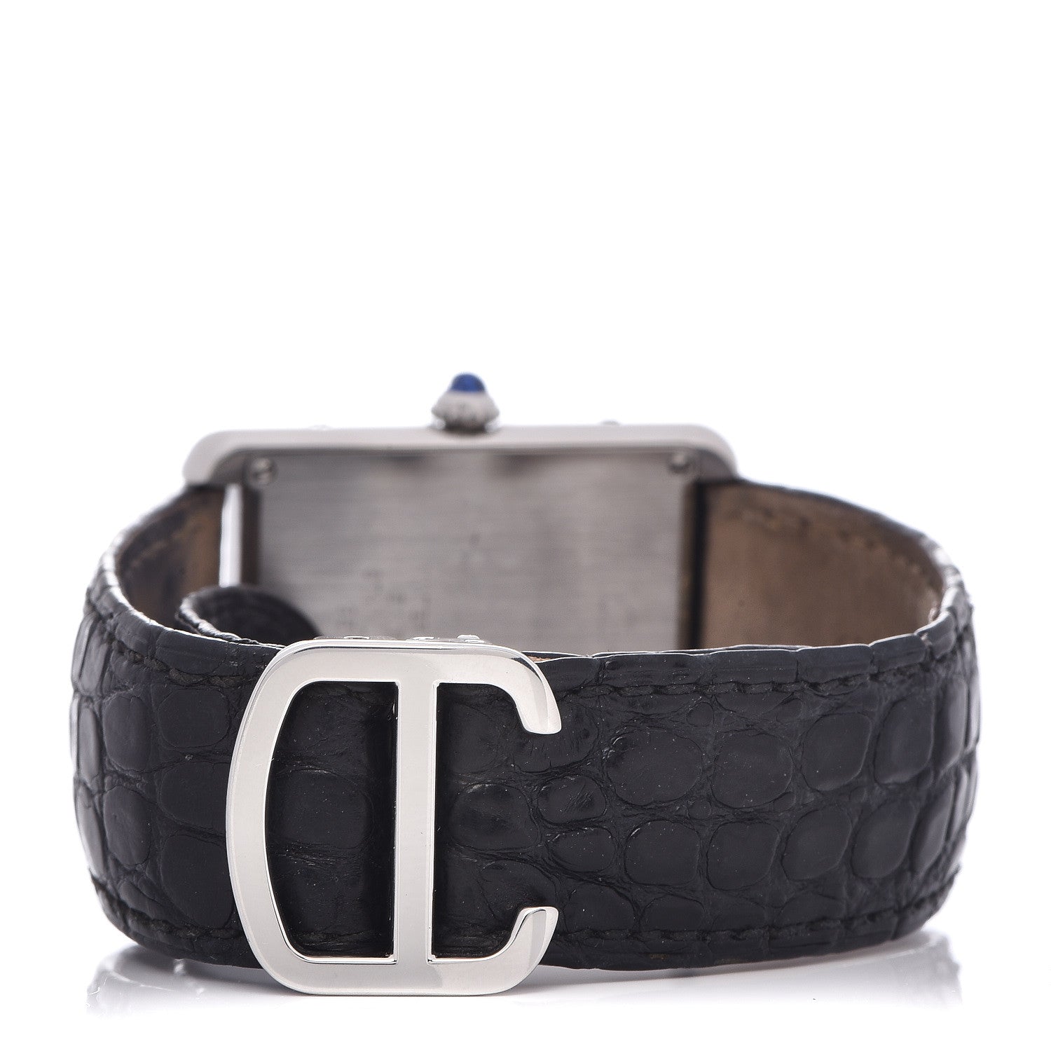 Cartier Stainless Steel Alligator 27mm Tank Solo Quartz Watch 4 of 7