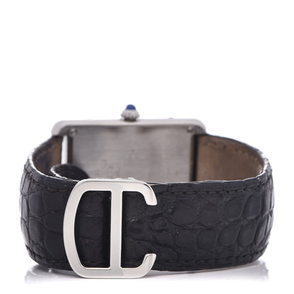 Cartier Stainless Steel Alligator 27mm Tank Solo Quartz Watch 4 of 7