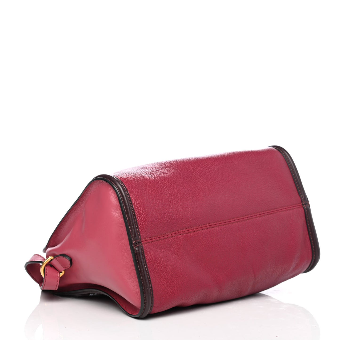 Pebbled Calfskin Small Skull Padlock Zip Around Tote Dark Pink