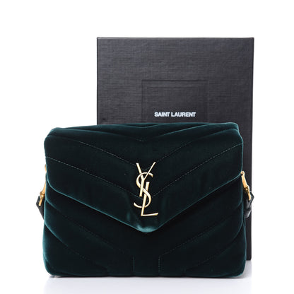 Saint Laurent Velvet Y Quilted Monogram Toy Loulou Chain Satchel Dark Ottanio 13 of 13