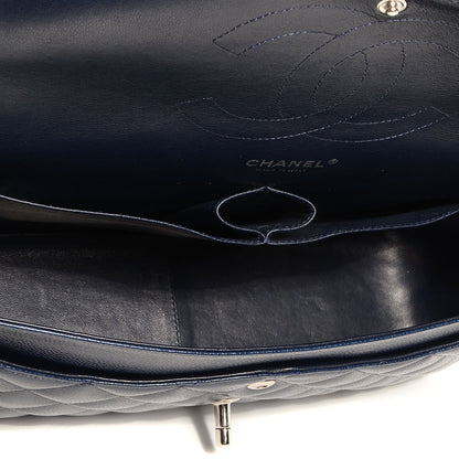 Chanel Caviar Quilted Jumbo Double Flap Navy Blue 7 of 9