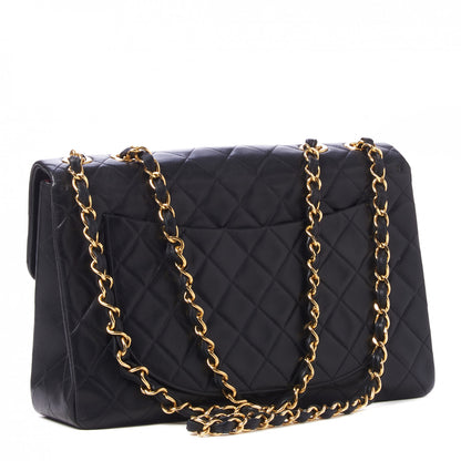 Chanel Lambskin Quilted XL Jumbo Single Flap Black 3 of 11
