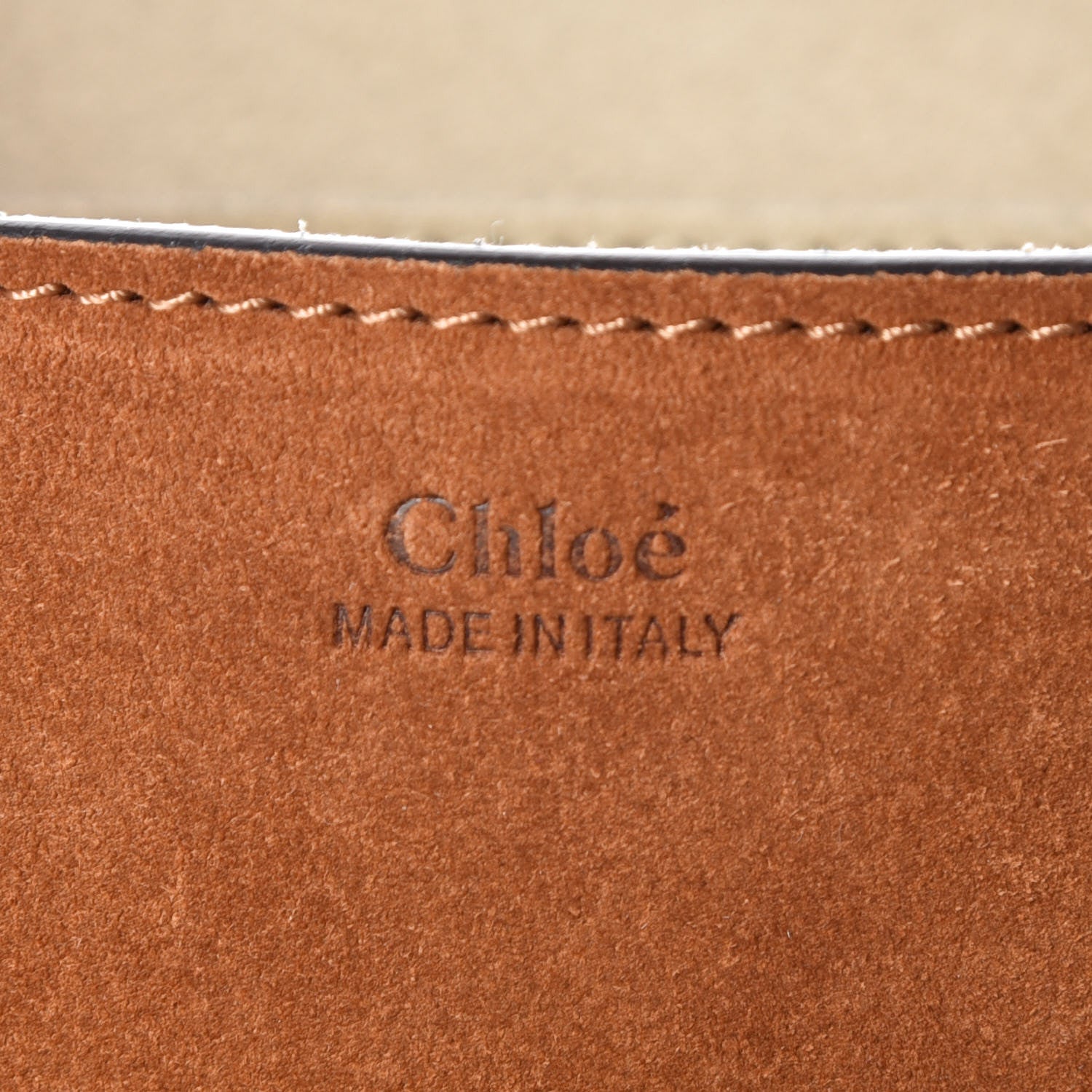 Chloe Suede Smooth Calfskin Studded Drew Shoulder Bag Caramel 6 of 7