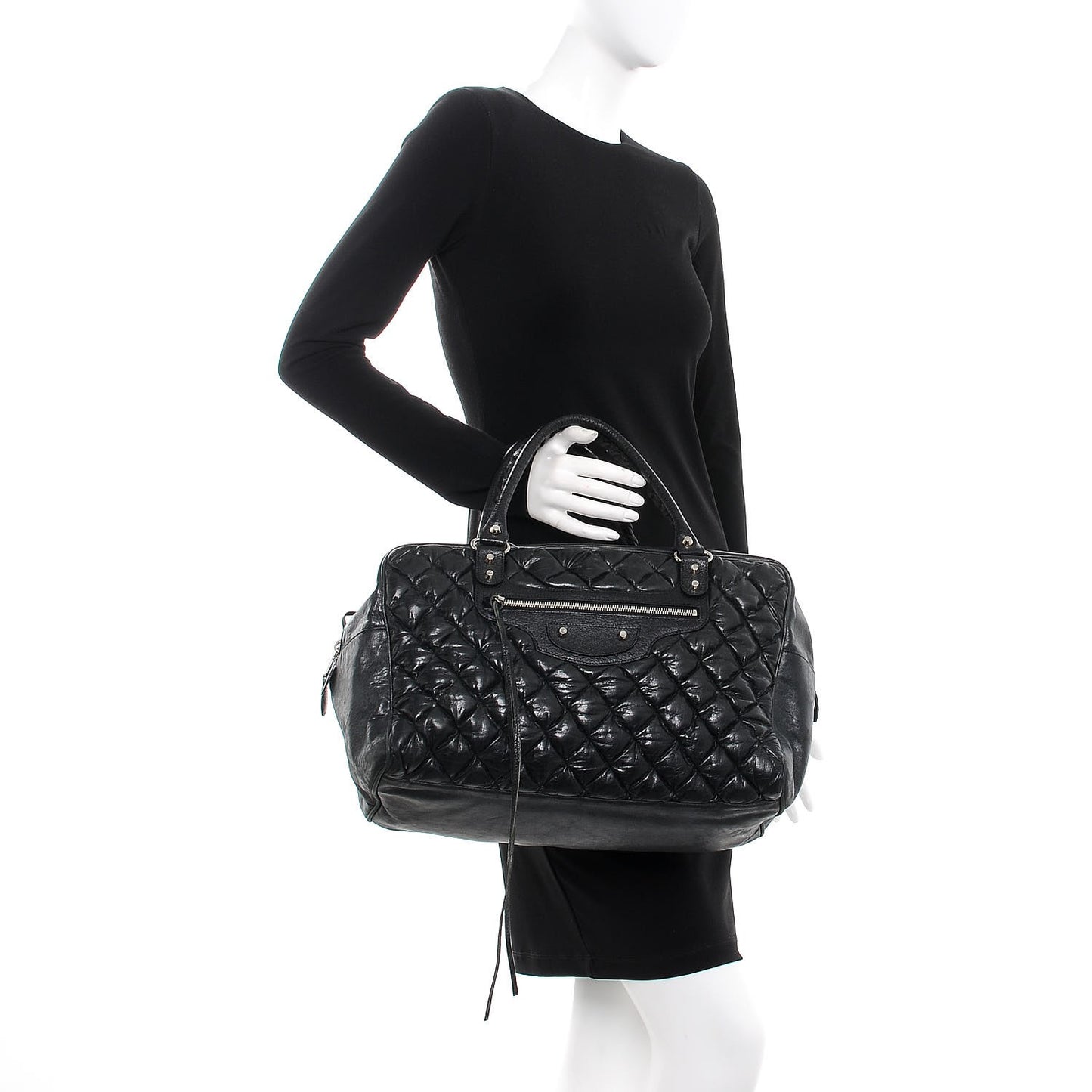 Chevre Quilted Matelasse MM Black