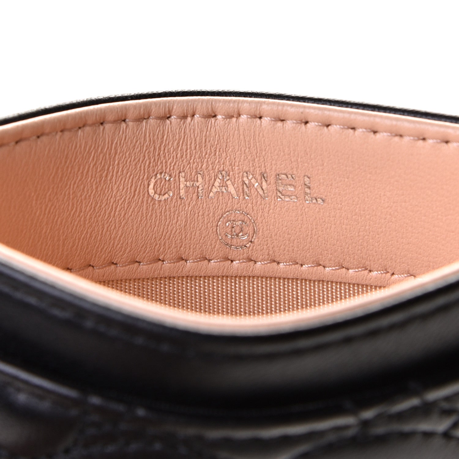 Chanel Lambskin Camellia Embossed Card Holder Black 5 of 8