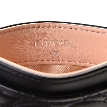 Chanel Lambskin Camellia Embossed Card Holder Black 5 of 8