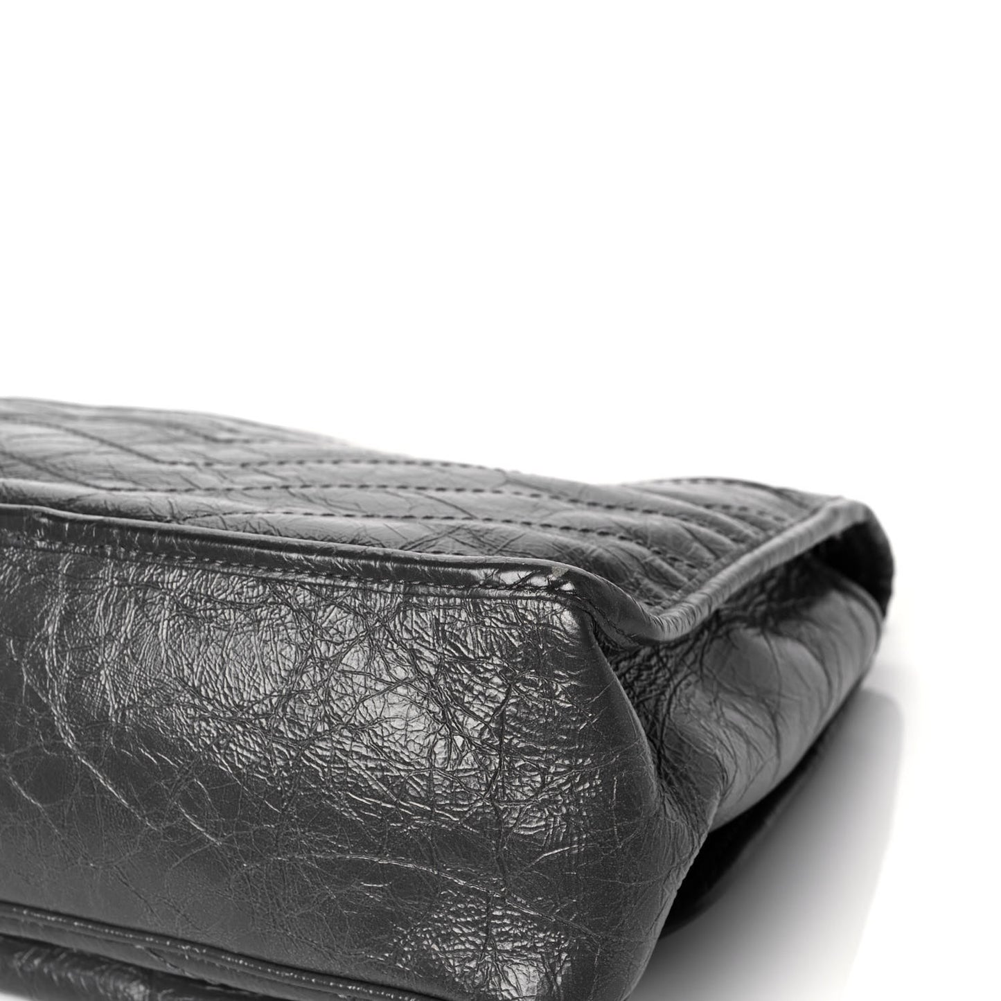 Crinkled Calfskin Matelasse Monogram Medium Niki Chain Satchel Fog