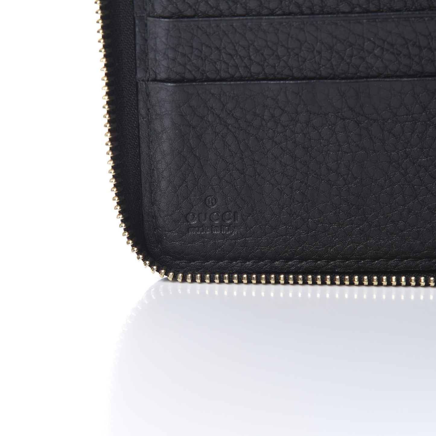 Pebbled Calfskin Soho Zip Around Wallet Black