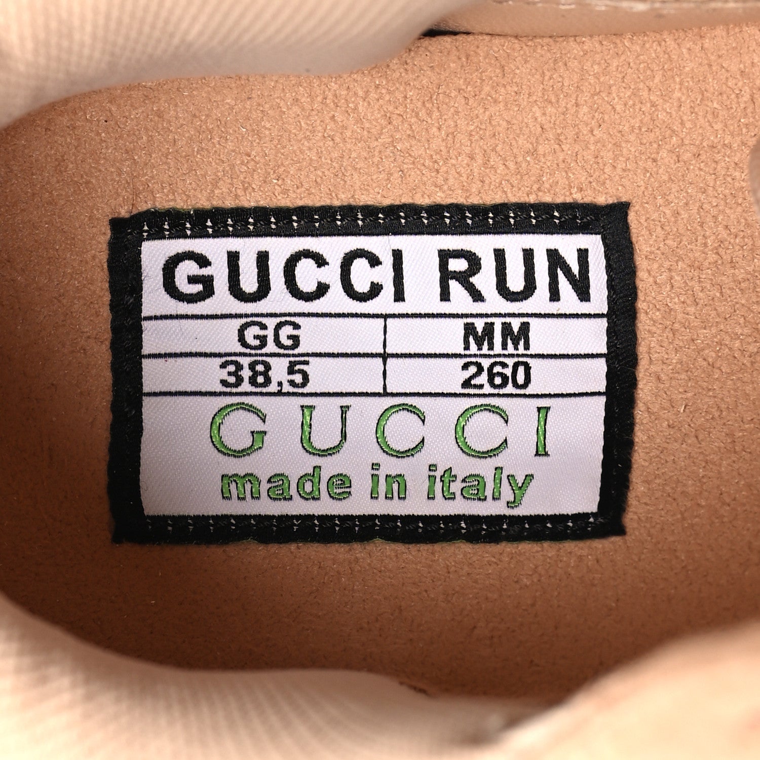 Gucci Tela Retino Mesh Crystal Suede GG Monogram Womens Gucci Run Sneakers 38.5 Light Powder Skin Rose Silver 8 of 9