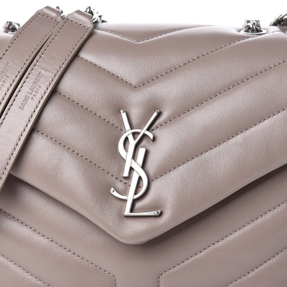Saint Laurent Calfskin Y Quilted Monogram Small Loulou Chain Satchel Taupe Sable 8 of 10