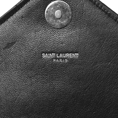 Saint Laurent Sheepskin Matelasse Chevron Monogram Large College Satchel Black 9 of 9