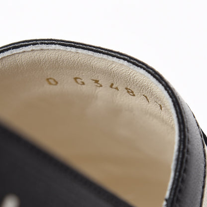 Chanel Lambskin Grosgrain CC Slingback Espadrilles 37 Black White 7 of 9