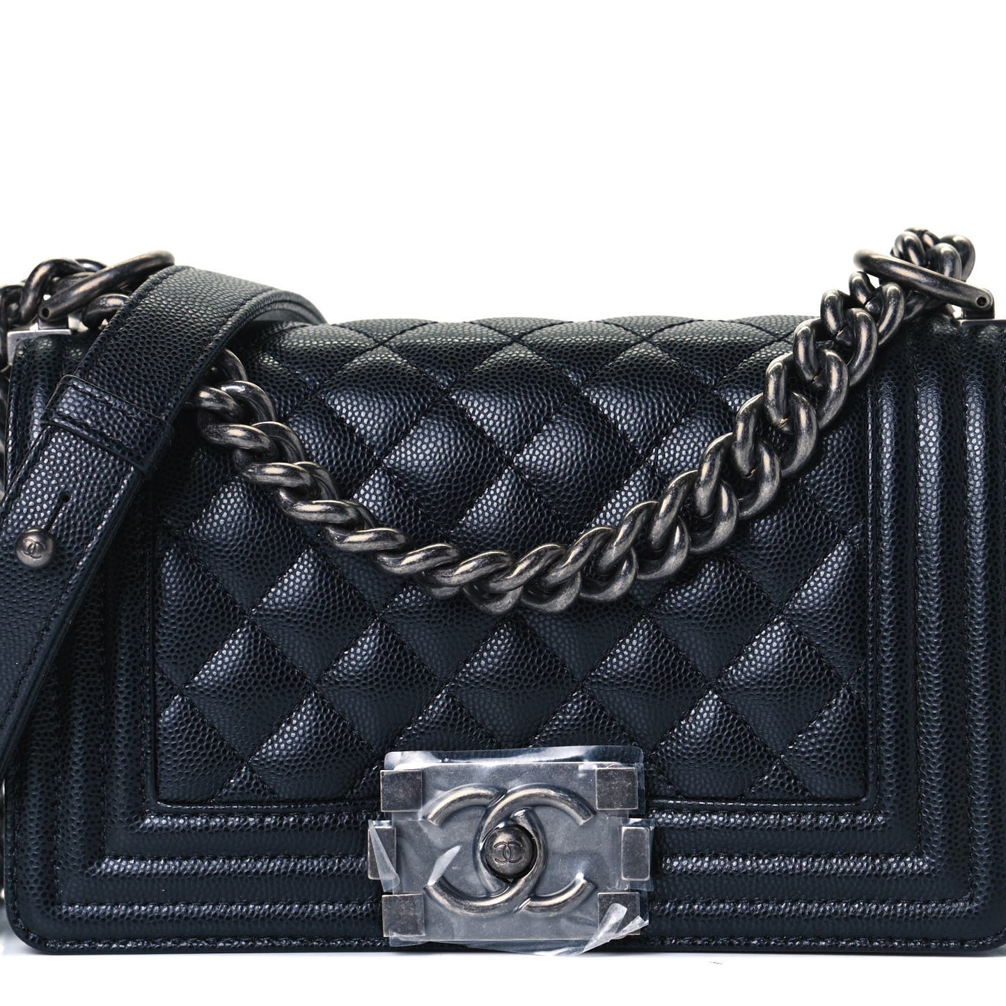 Caviar Quilted Small Boy Flap Black