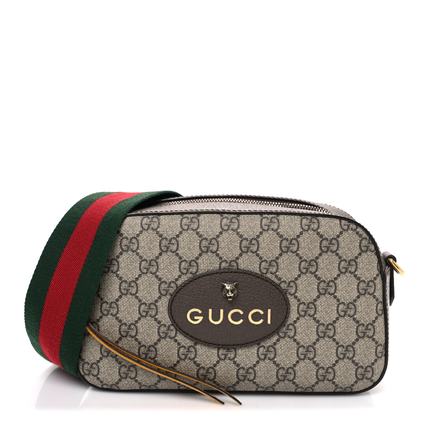 Gucci GG Supreme Monogram Web Neo Vintage Shoulder Bag Beige New Acero Crop 1 of 11