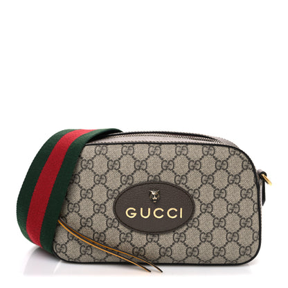Gucci GG Supreme Monogram Web Neo Vintage Shoulder Bag Beige New Acero Crop 1 of 11