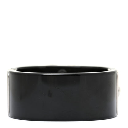 Chanel Resin Pearl Crystal CC Cuff Black 3 of 5