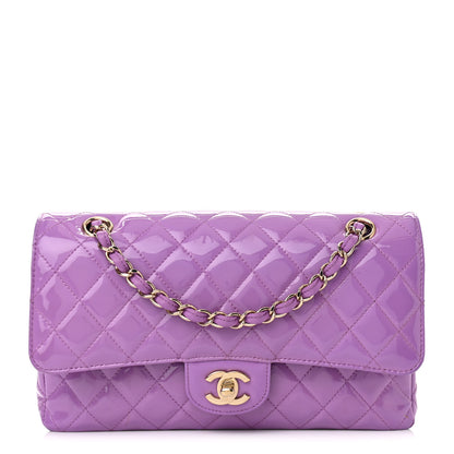 Chanel Patent Quilted Medium Double Flap Light Purple 1 of 11
