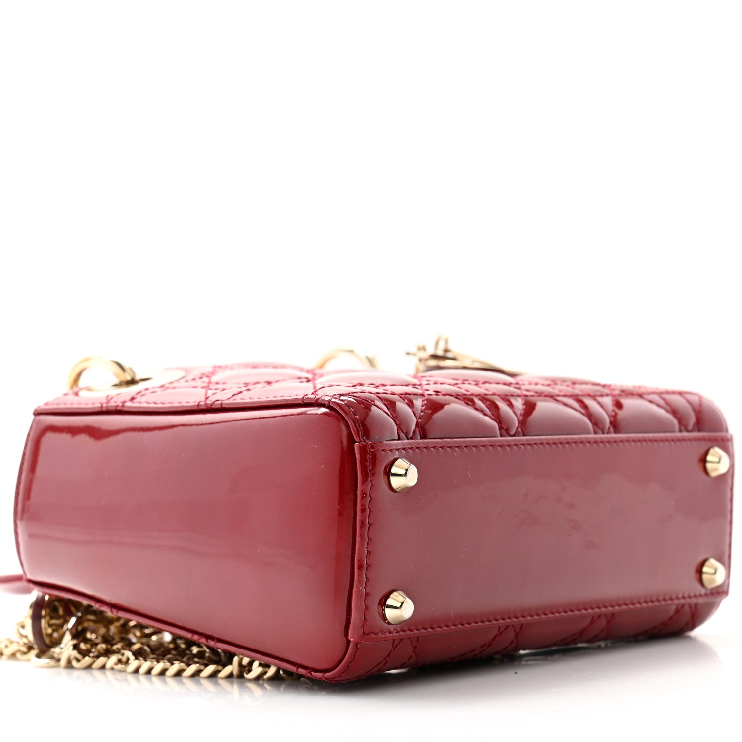 Christian Dior Patent Cannage Mini Lady Dior Red 8 of 10