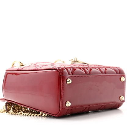 Christian Dior Patent Cannage Mini Lady Dior Red 8 of 10
