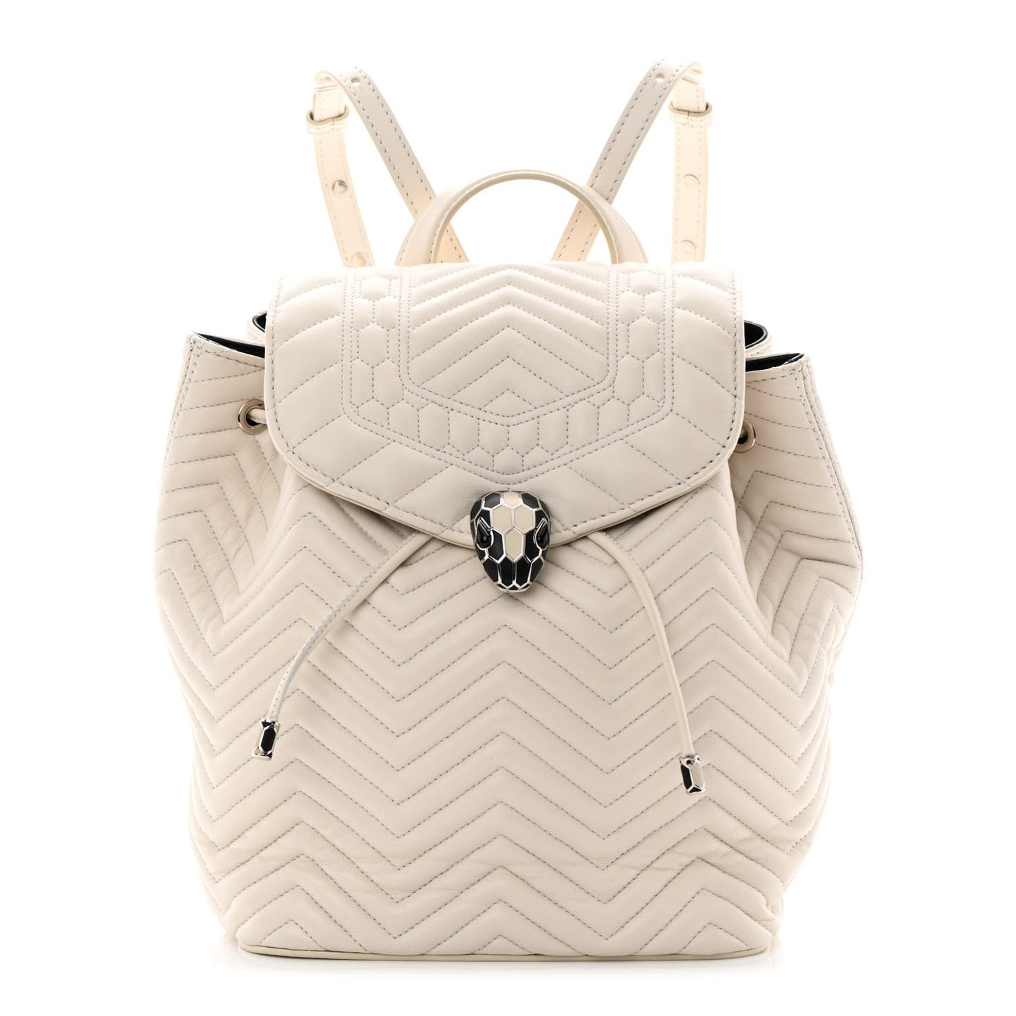 Calfskin Quilted Serpenti Forever Backpack White